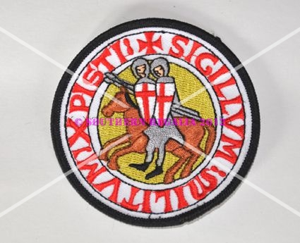 Knights Templar Knights on a Horse Embroidered Patch - Click Image to Close